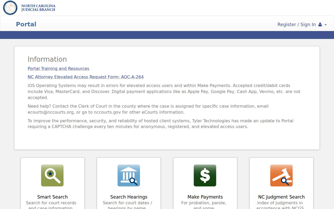 Granville County criminal case records in eCourts Portal Smart Search