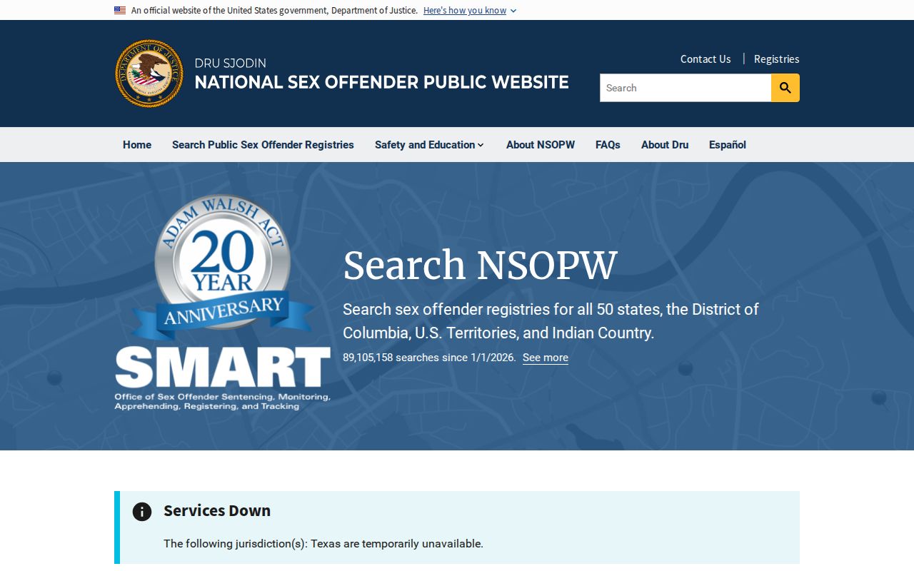 Granville County sex offender check through the national NSOPW search