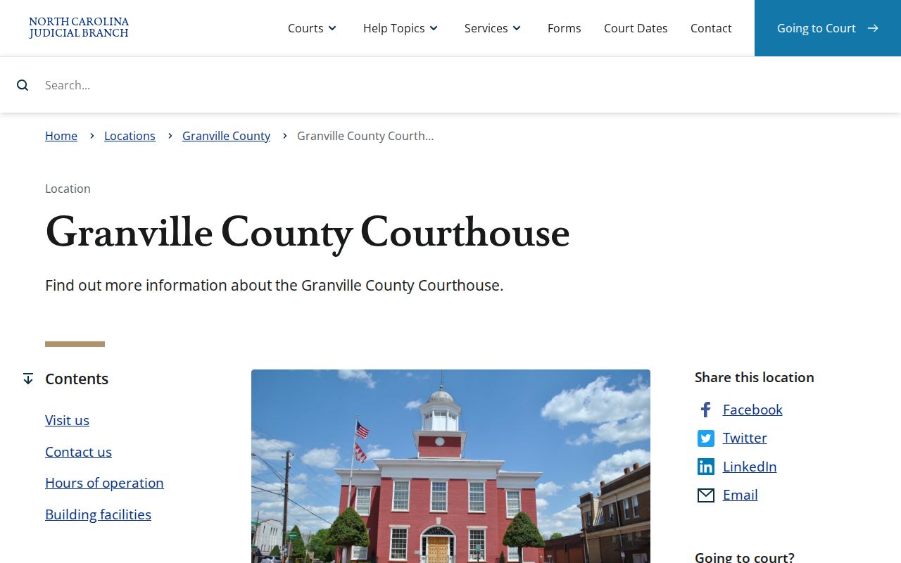 Granville County courthouse criminal records access in Oxford